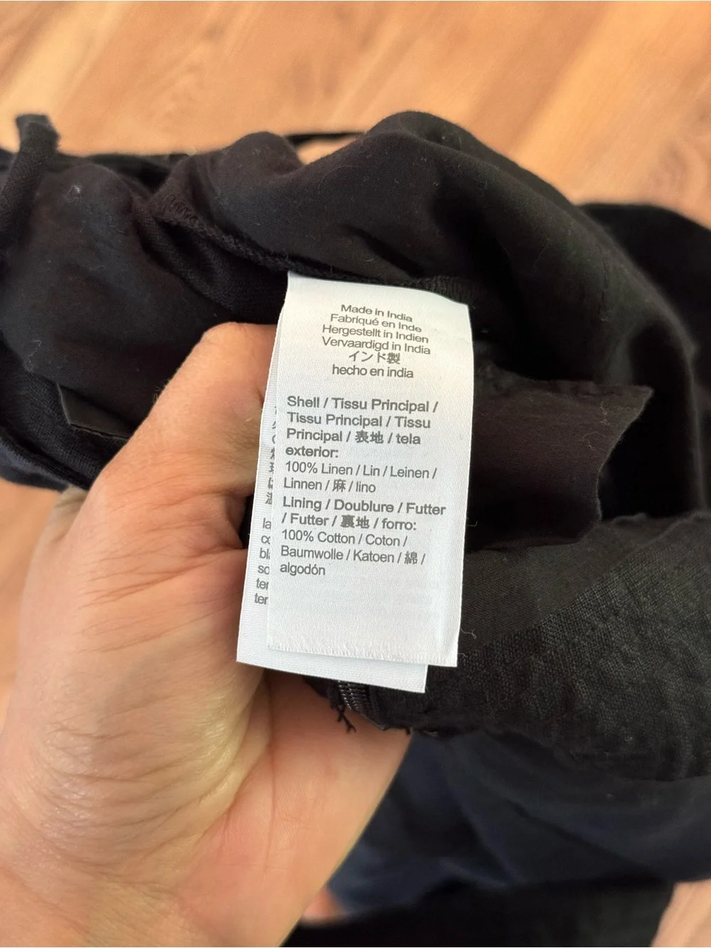 J. Crew black linen wide leg jumpsuit